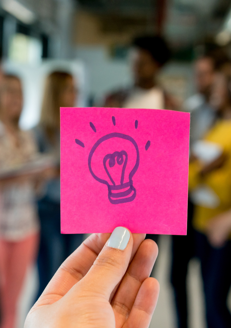 post it with a lightbulb by a marketing team